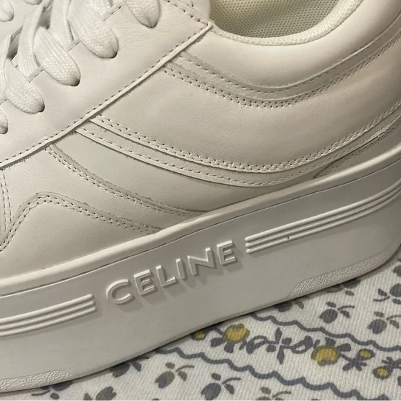 CELINE White Platform Sneakers - Picture 3 of 5